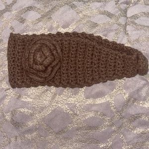 Brown Knitted Flower Headband